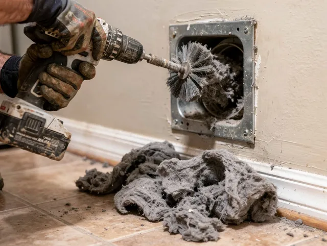Certified Coto de Caza Dryer Vent Cleaning technician performing dryer vent cleaning in Coto de Caza